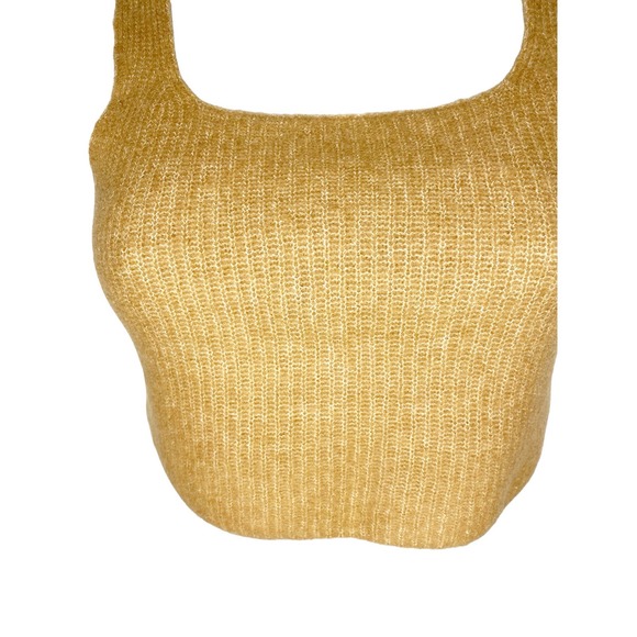 Everlane Cozy Stretch Wool Blend Crop Tank Top Camel Square Neck Sleeveless S - Picture 4 of 8